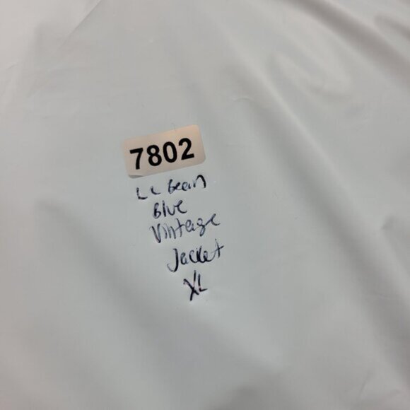 Vintage LL Bean Jacket Mens XL Blue Hooded Pullover Fleece Lined Made USA 90s - Picture 14 of 14